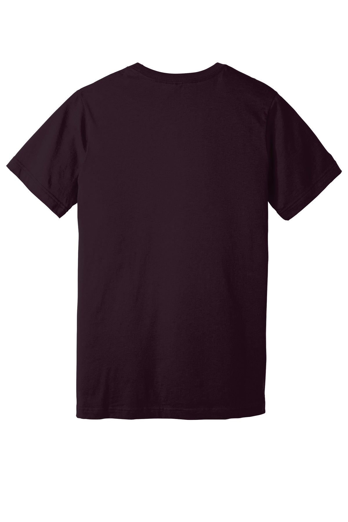 Rear View of Oxblood Black BELLA+CANVAS Unisex Jersey Short Sleeve Tee. BC3001